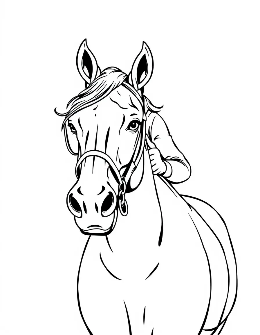 A barrel racer with a horse wearing sunglasses.