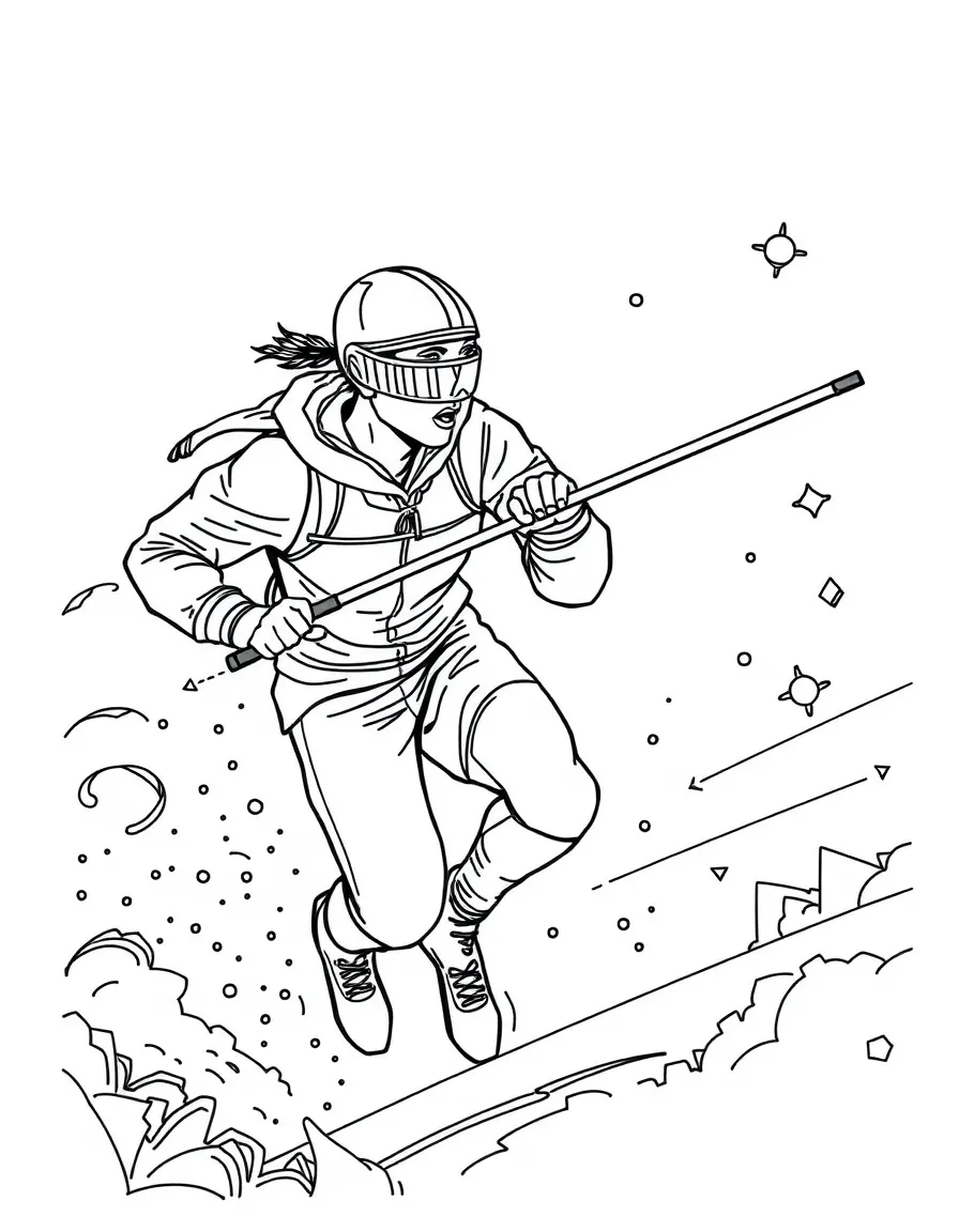 A modern pentathlete solving a mystery while competing.