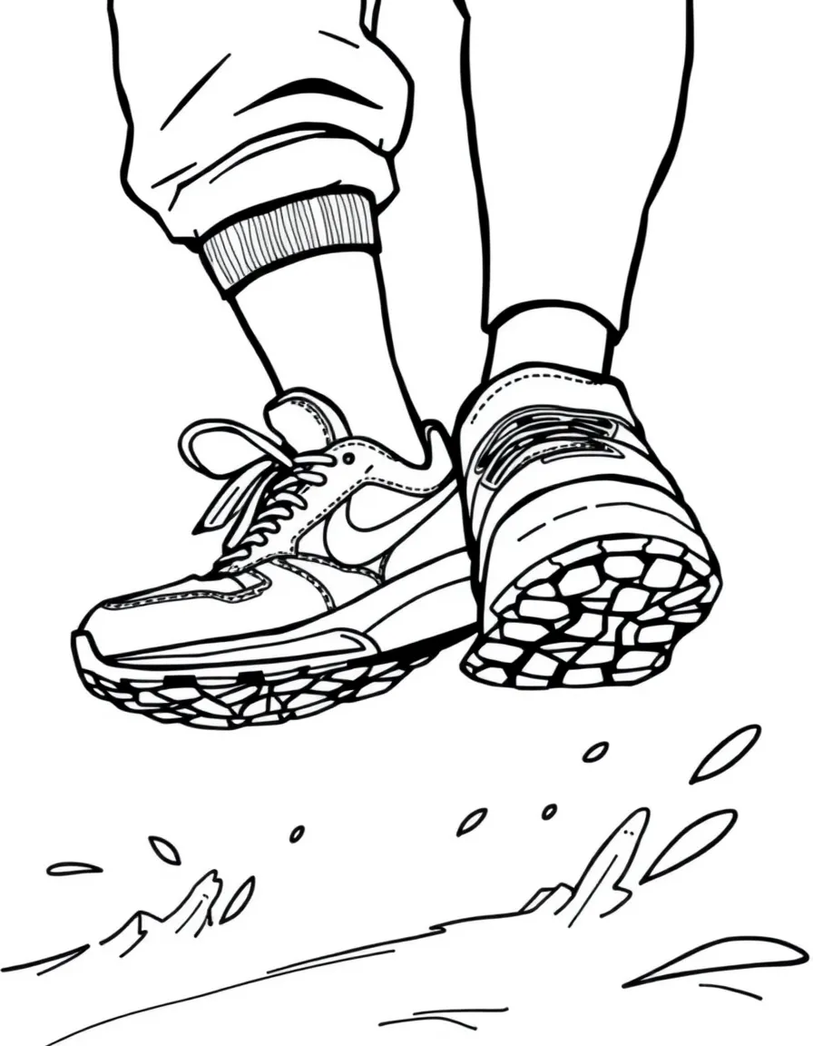 Sports shoes running by themselves.