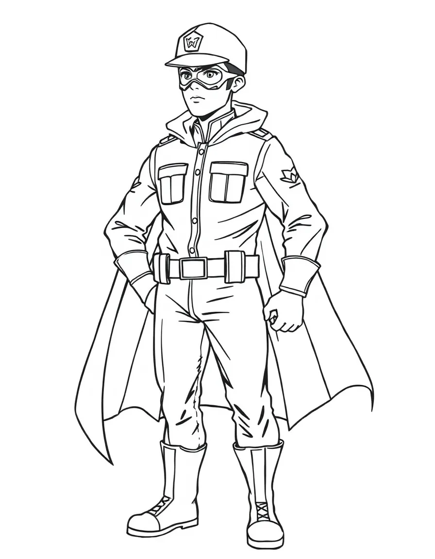A uniform transforming into a superhero costume.