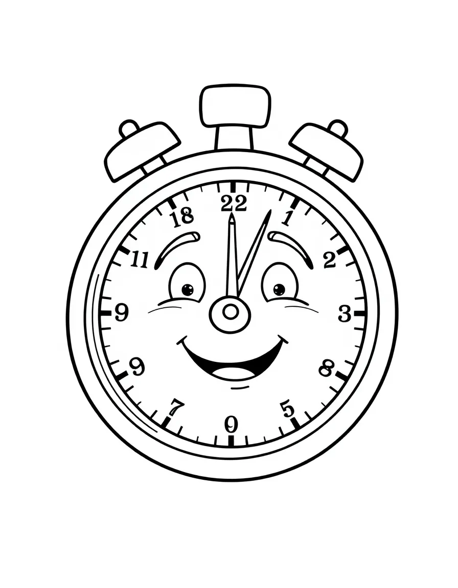 A stopwatch with a face that changes emotions.