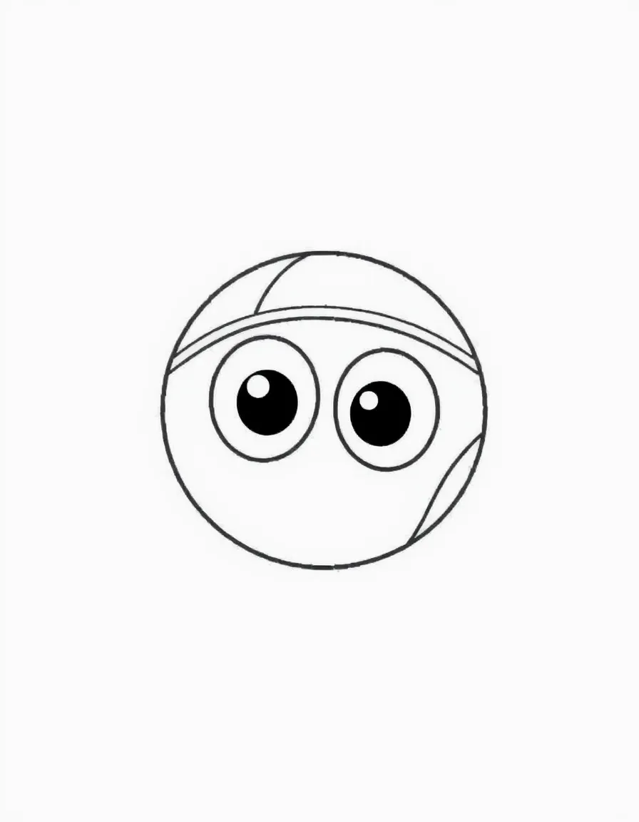 A sports ball with googly eyes.