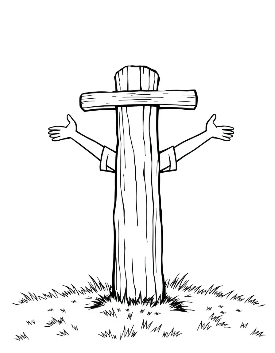 A goal post with arms wide open for a hug.