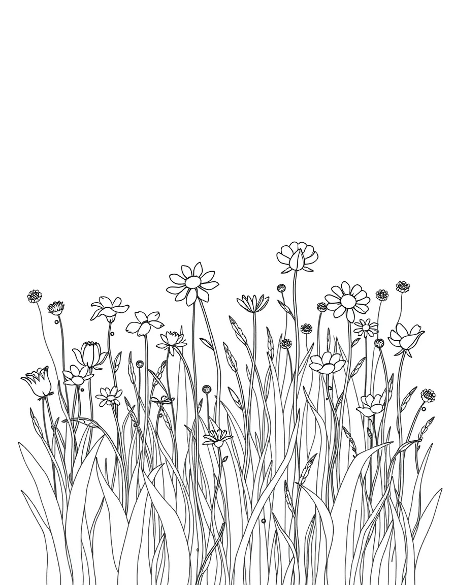 A field with dancing flowers.