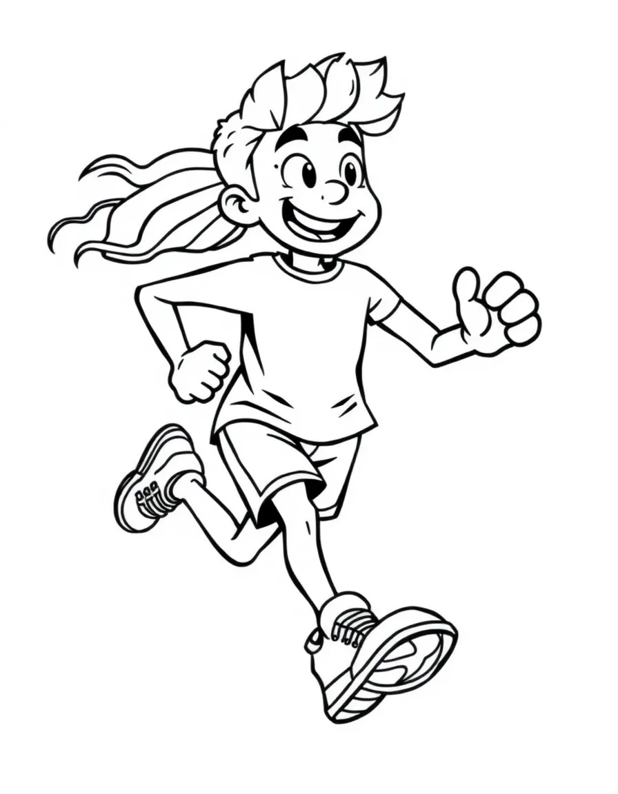 A runner with super bouncy shoes.