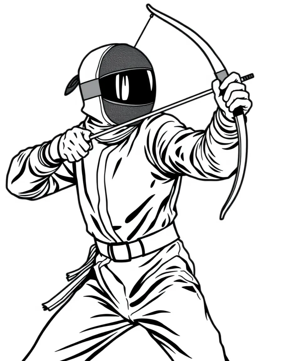A fencing champion making a dramatic bow.