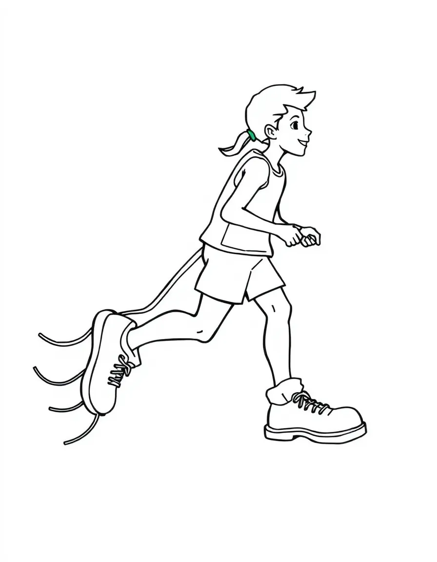 A race walker with very long, floppy shoes.