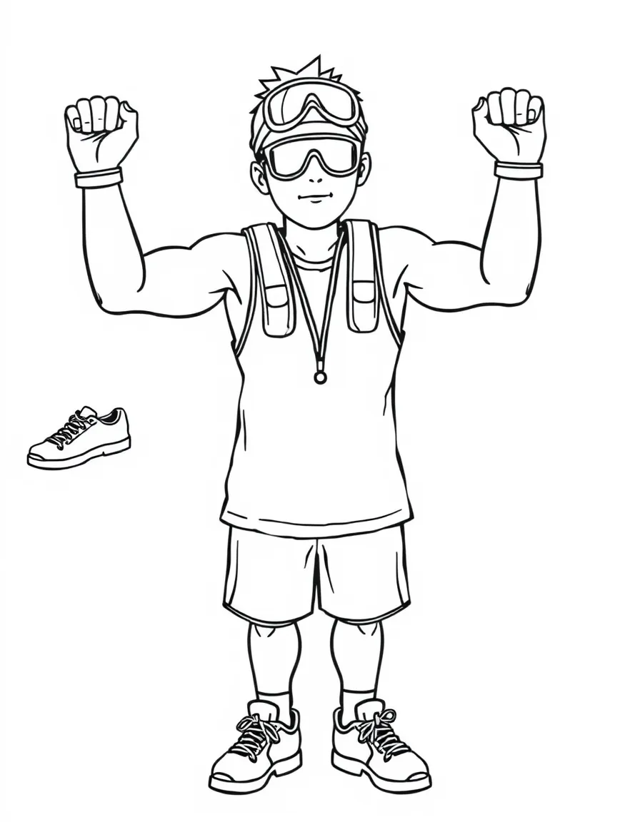 A decathlete trying on all their different sports gear at once.