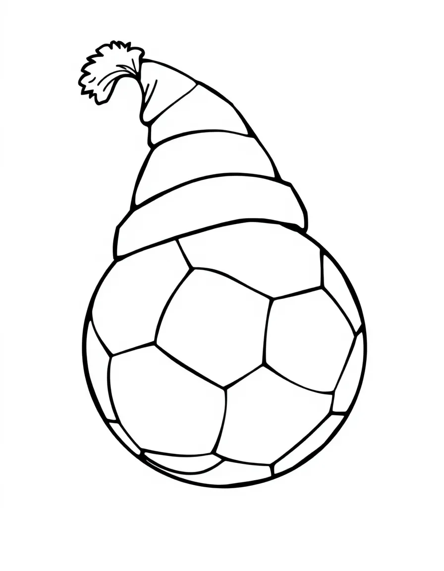 A sports ball with a silly hat.