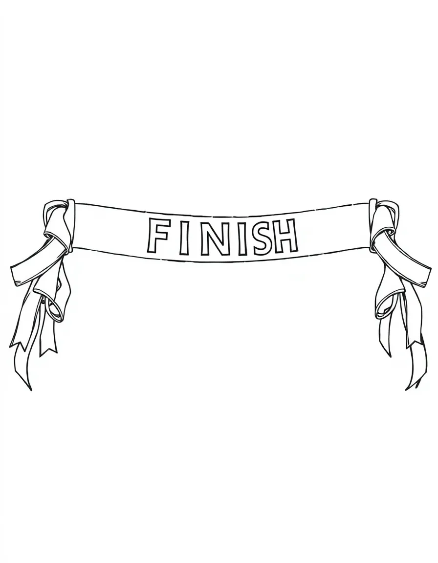 A finish line tape made of ribbons.