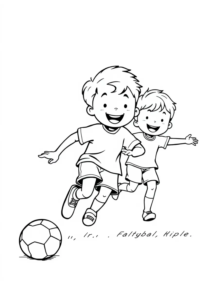 Kids playing soccer with a bouncy, happy ball.