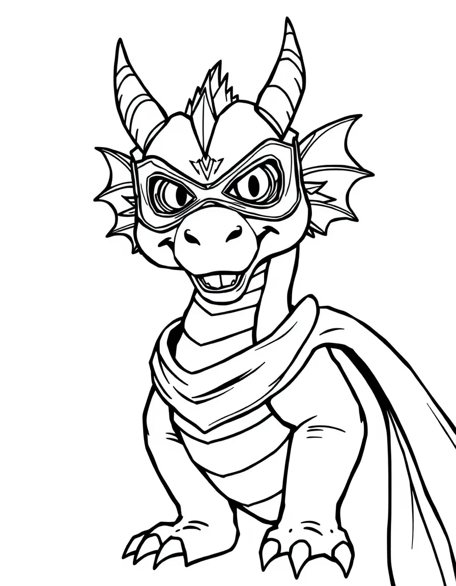 A dragon wearing a superhero mask, ready to save the day.