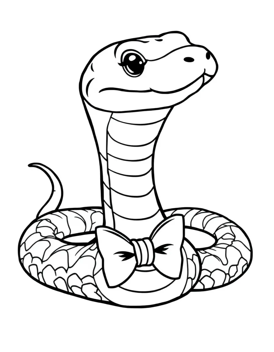 A snake wearing a tiny bow tie, ready for a fancy dinner.