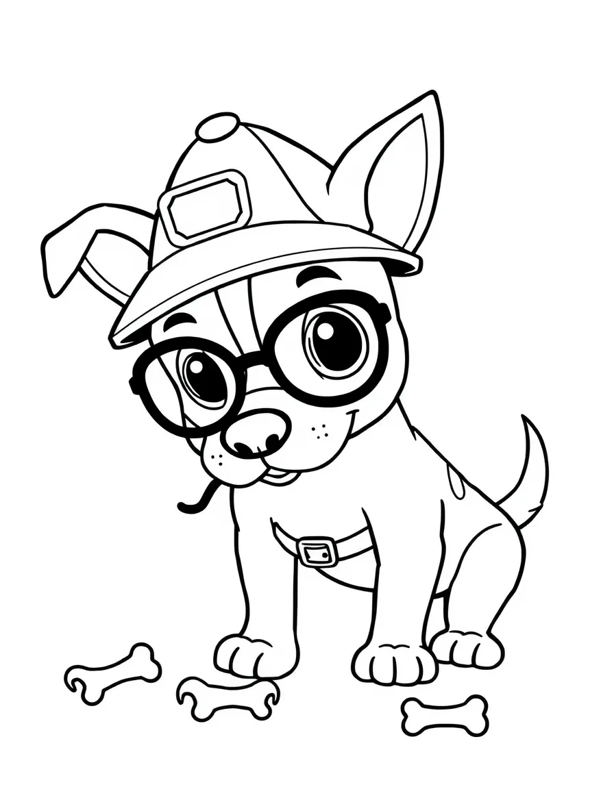 A dog wearing a tiny detective hat, searching for bones.