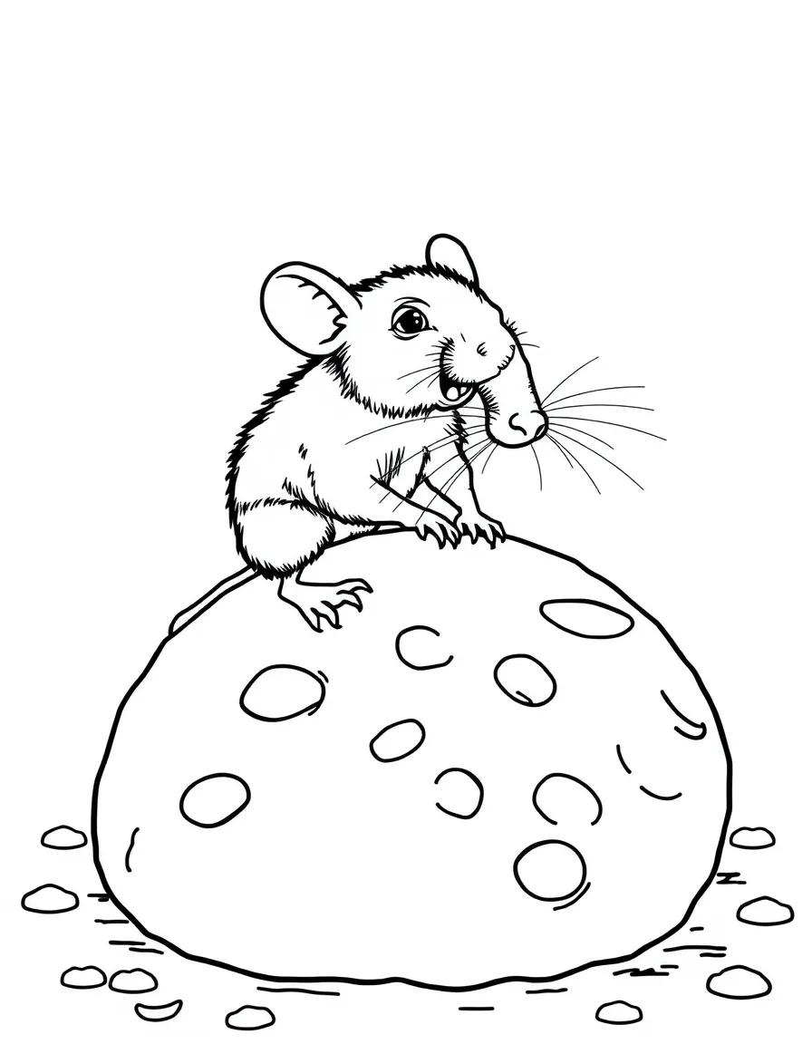 A rat sitting on a giant cookie.