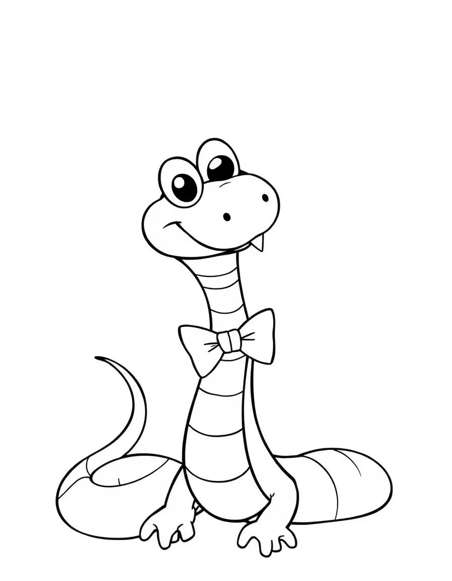 A snake wearing a tiny bow tie, performing a comedy routine.