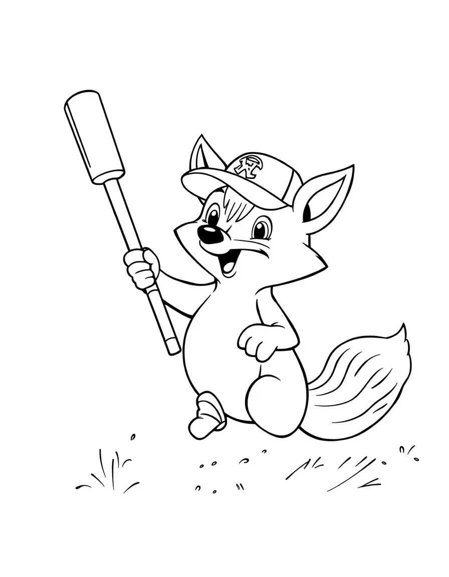 An ox wearing a tiny baseball cap, scoring a goal.
