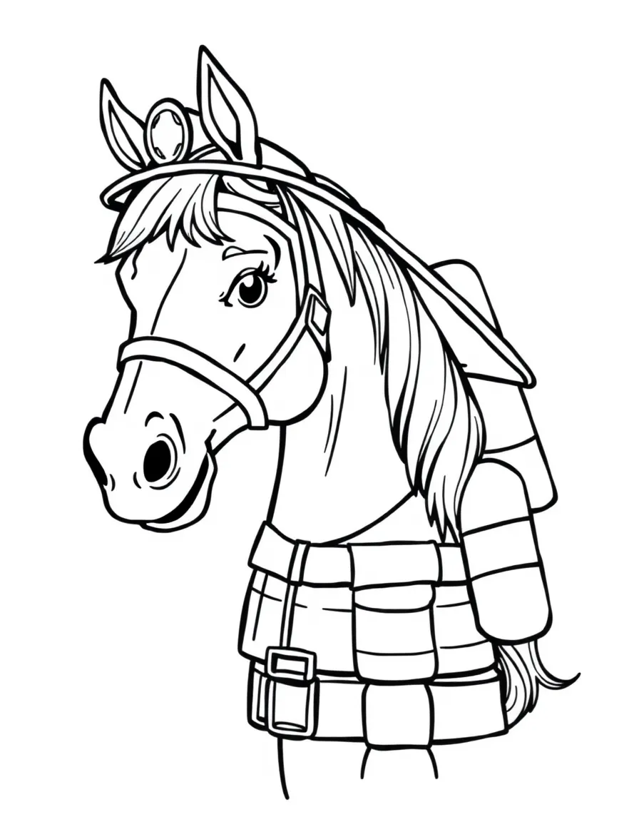 A horse dressed as a firefighter, giving a high five.
