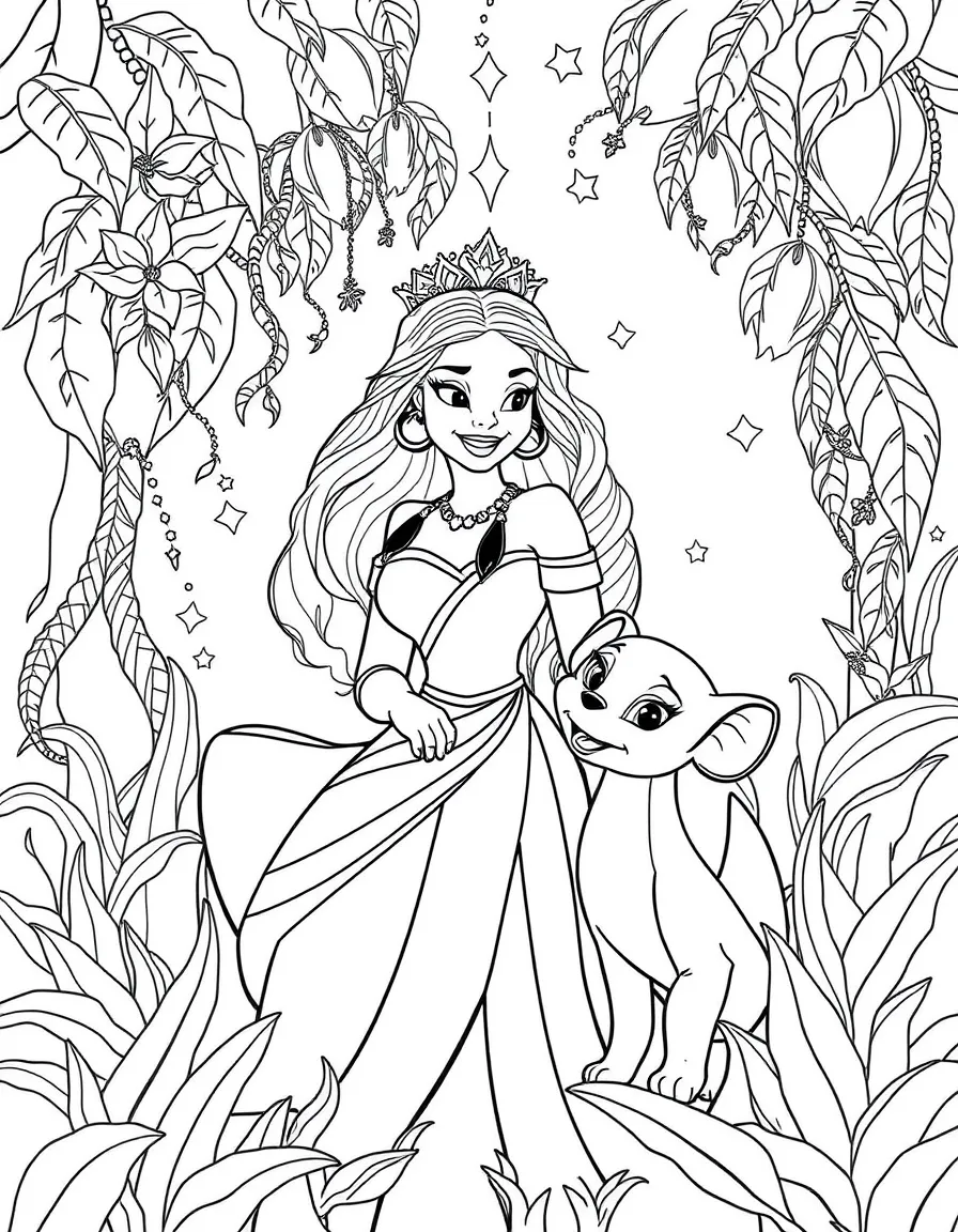 Tiana with Mama Odie and Juju, surrounded by bayou magic.