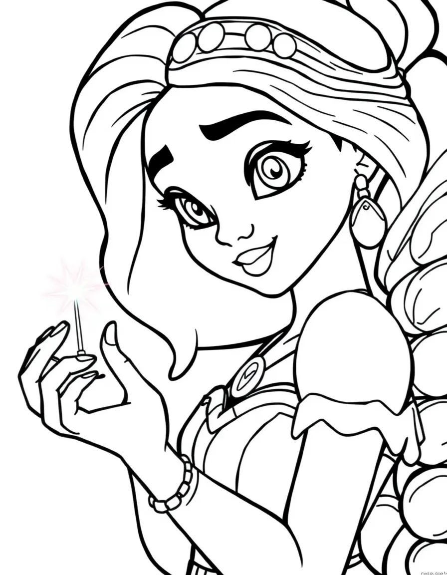 Tiana holding a glowing firefly in her hand, looking inspired.