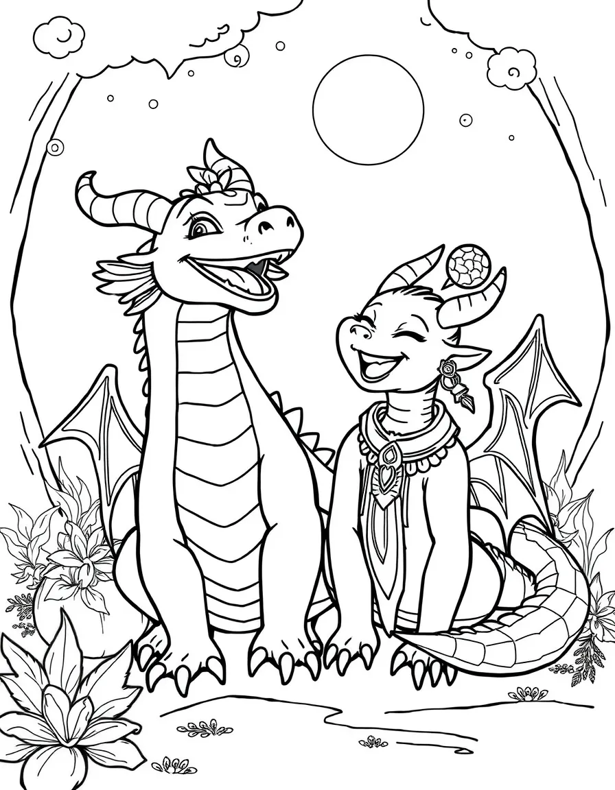 Raya with Sisu, the last dragon, laughing together.