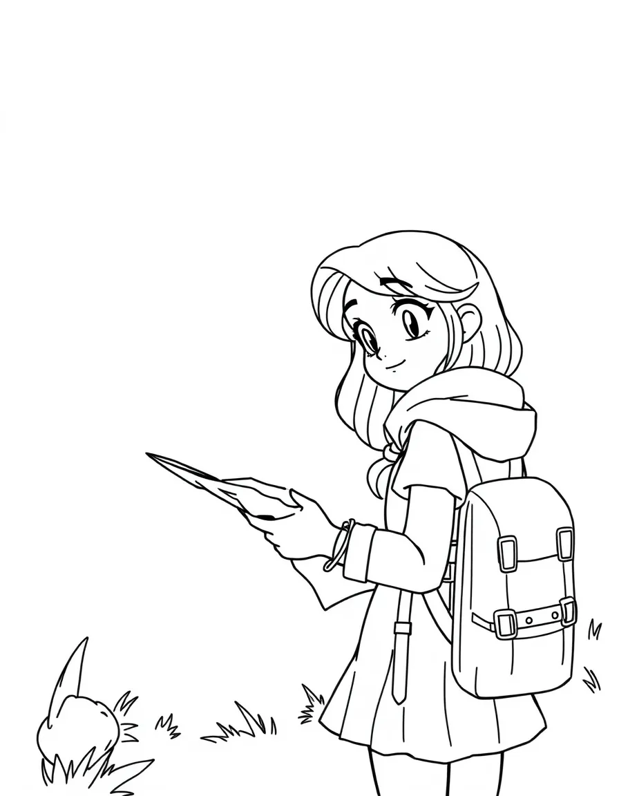 Raya looking at a map, planning her next adventure.