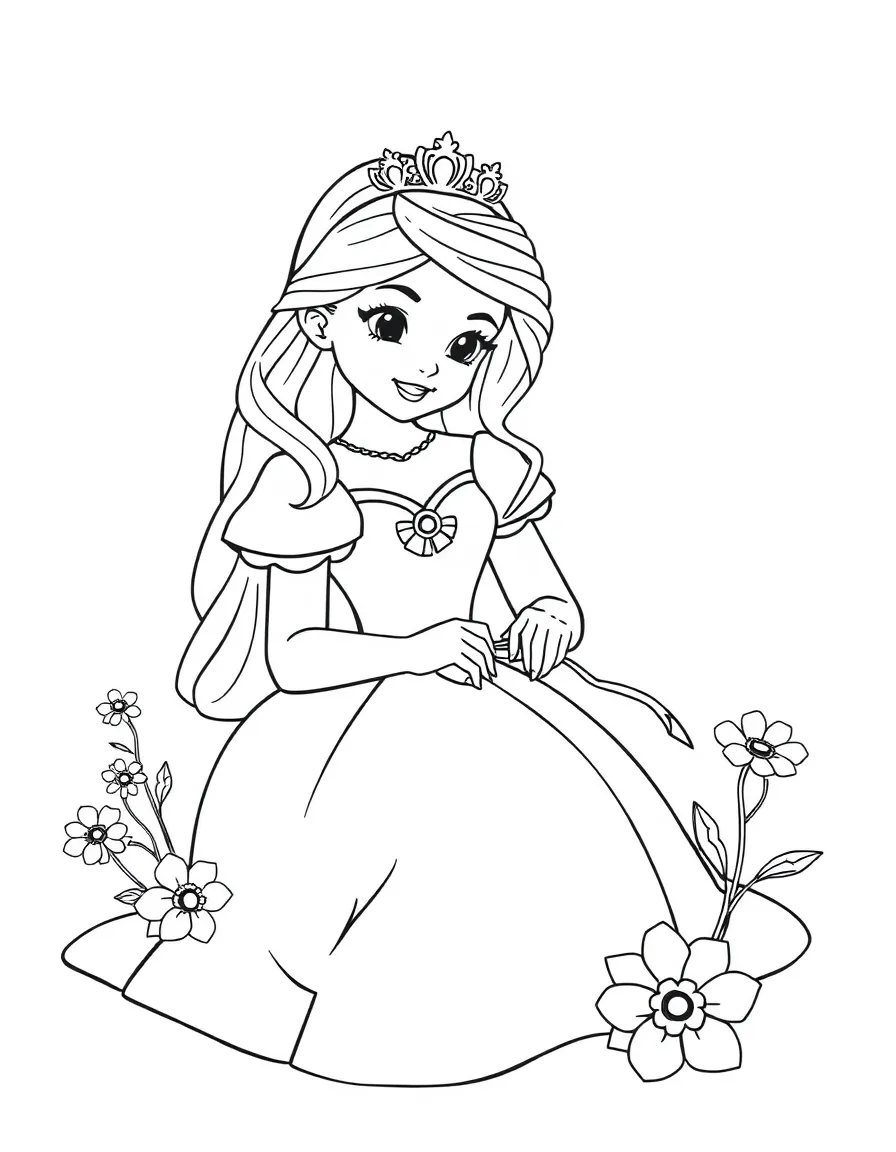 A princess making a friendship bracelet for her best friend.