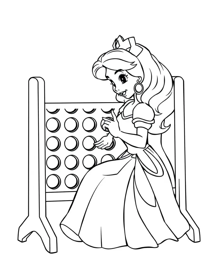 A Disney princess playing a giant game of connect four.