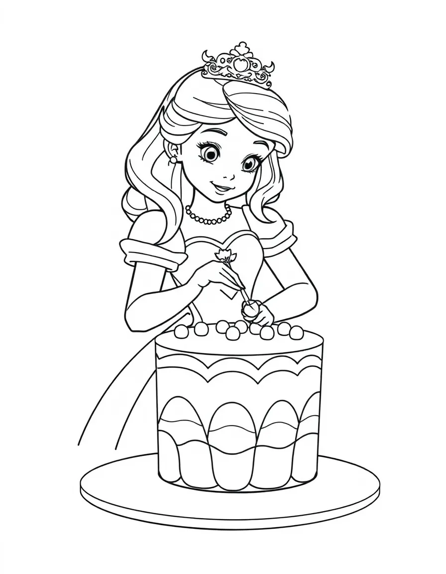 A princess making a beautiful, layered jelly dessert.