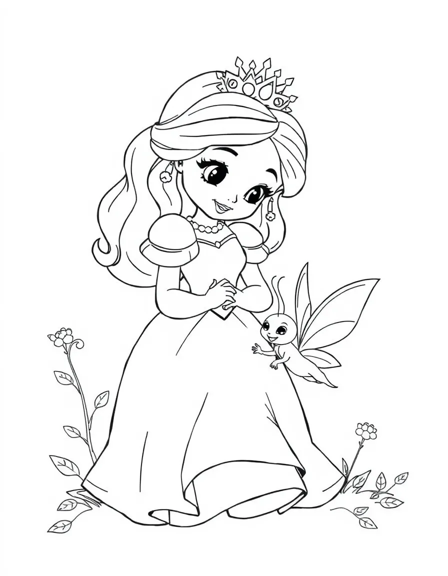 A princess with a pet mischievous pixie, playing pranks.