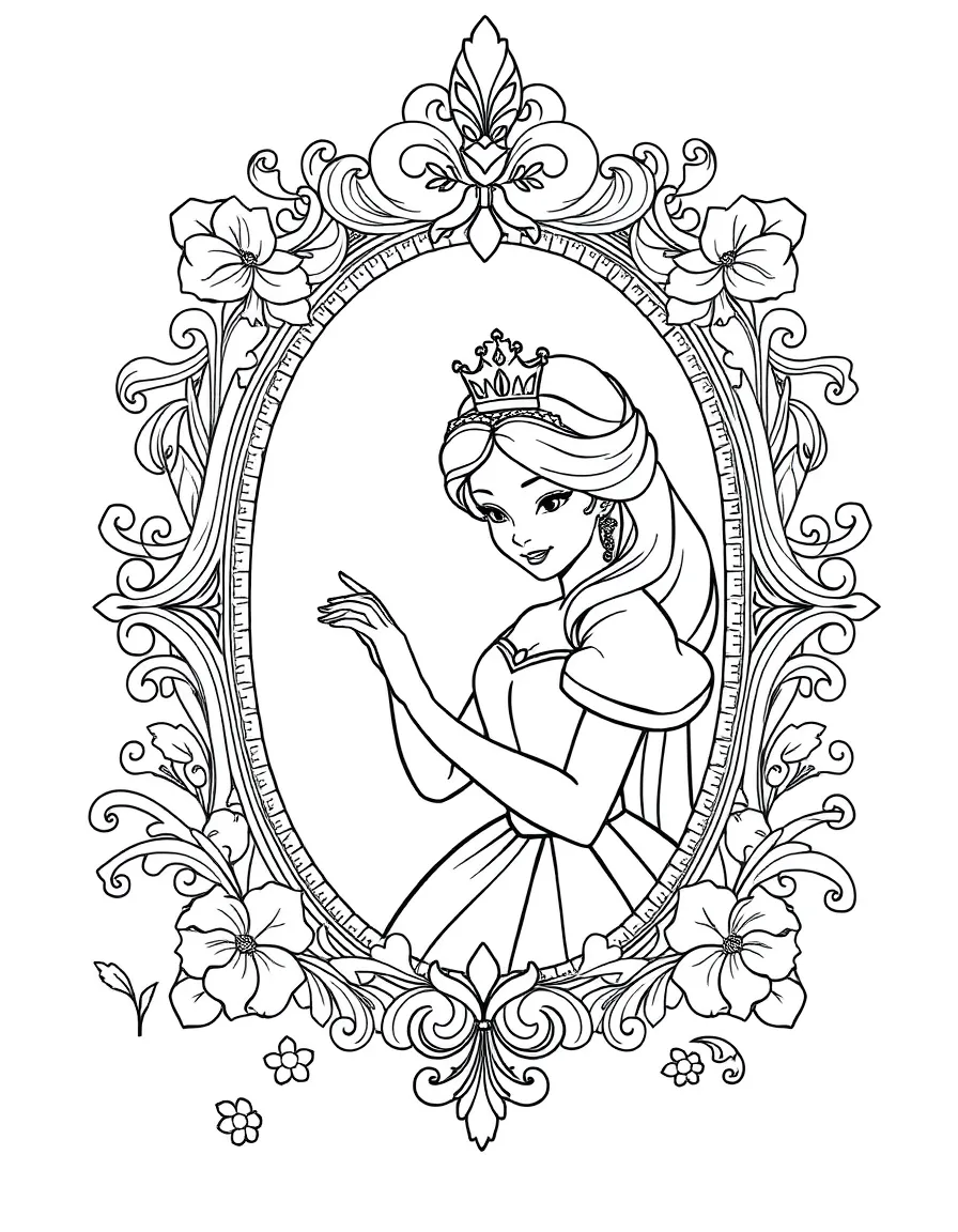 A princess making a beautiful, hand-decorated frame.