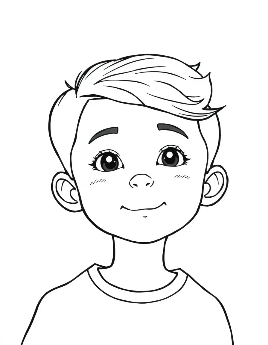 A boy with a neatly combed side part.