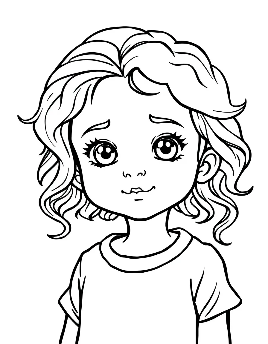 A child with wavy hair.