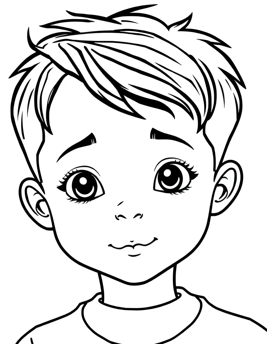 A boy with hair brushed forward.