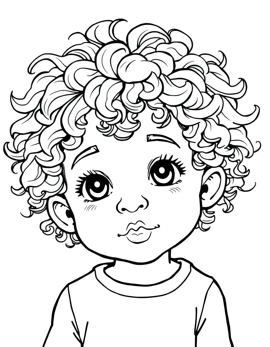 A child with natural, undefined curls.