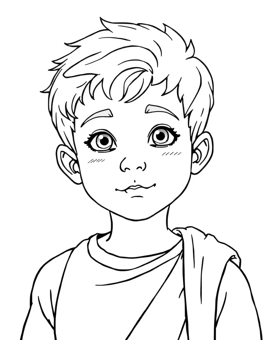 A boy with a Caesar cut.