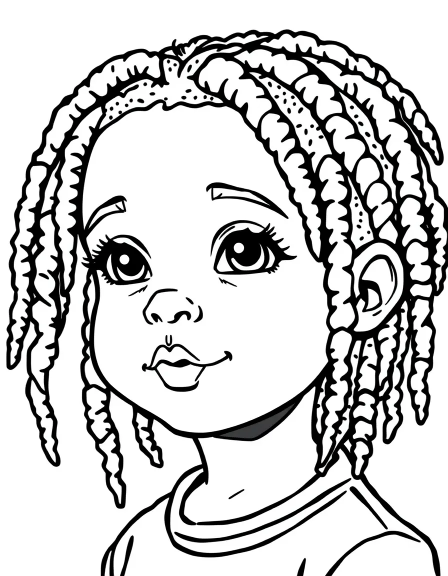 A child with dreadlocks (short and simple).