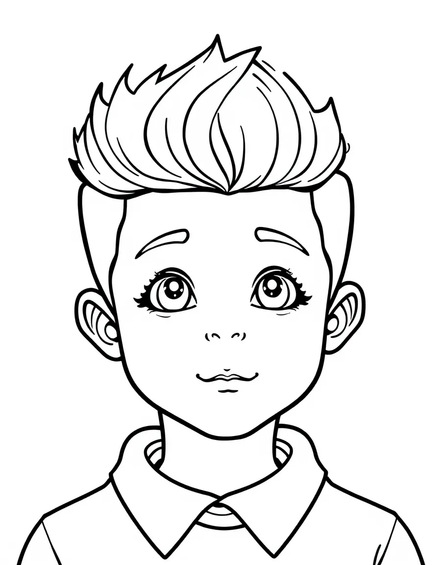A boy with a quiff (small and neat).