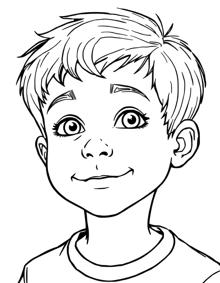 A boy with a short brush up.