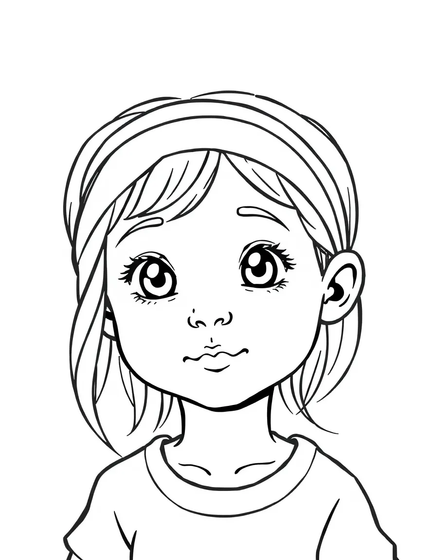 A child with hair with a simple headband.