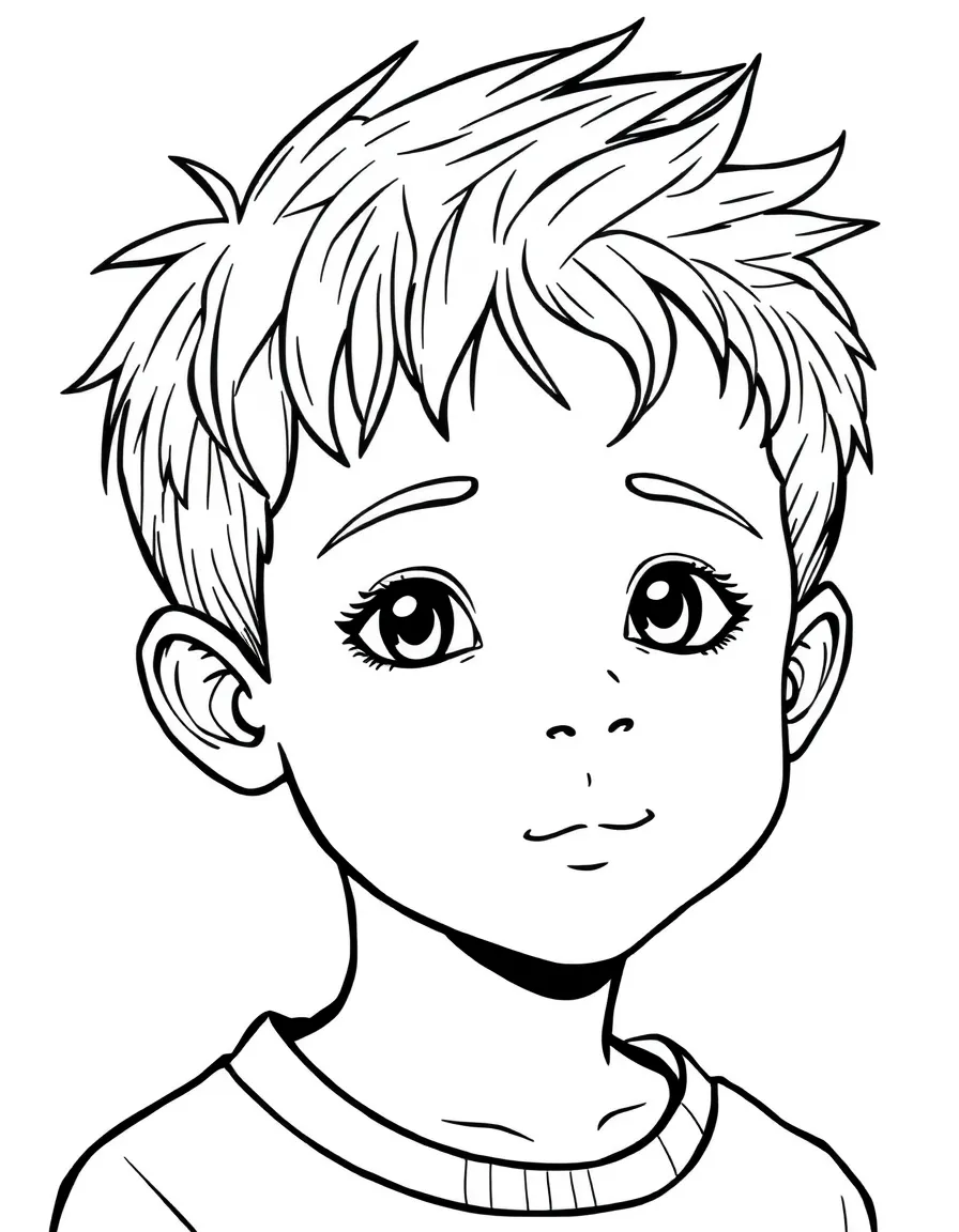 A boy with a textured fringe.