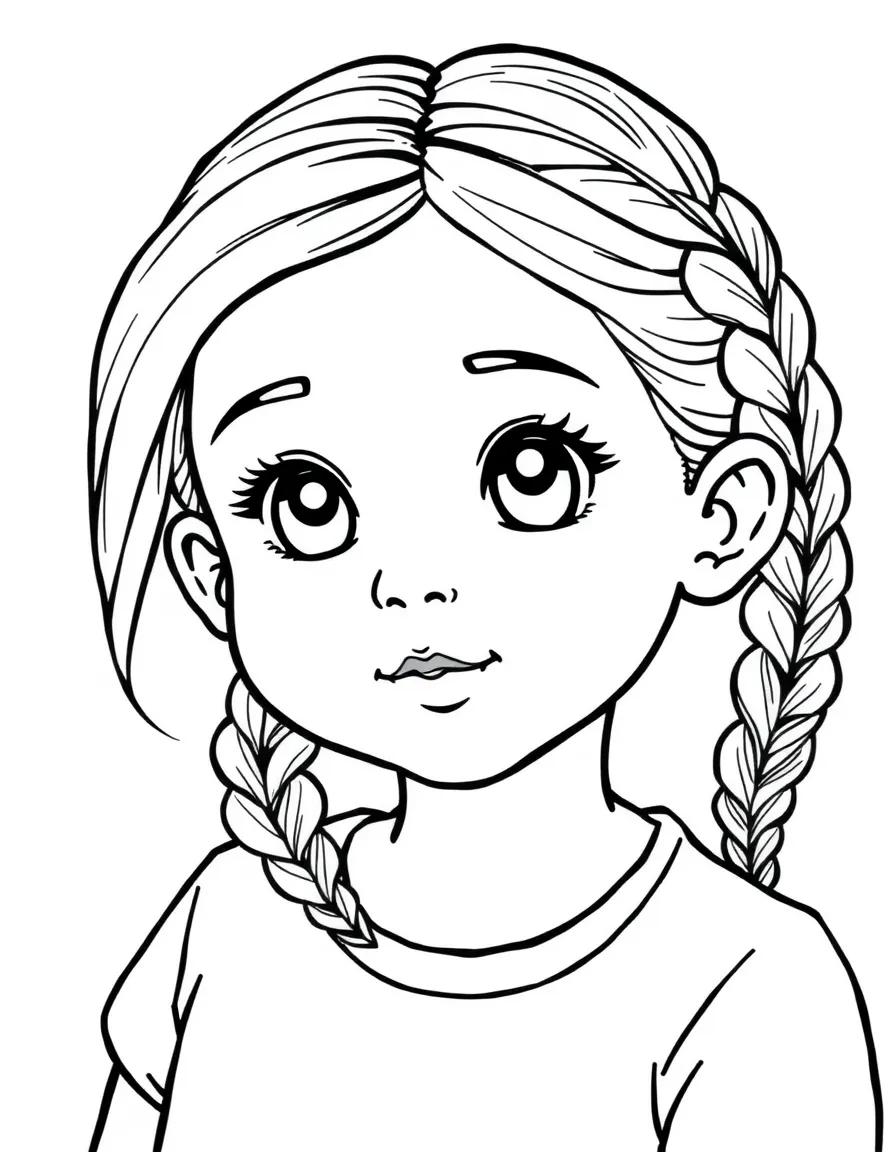 A child with hair in a simple criss-cross braid.
