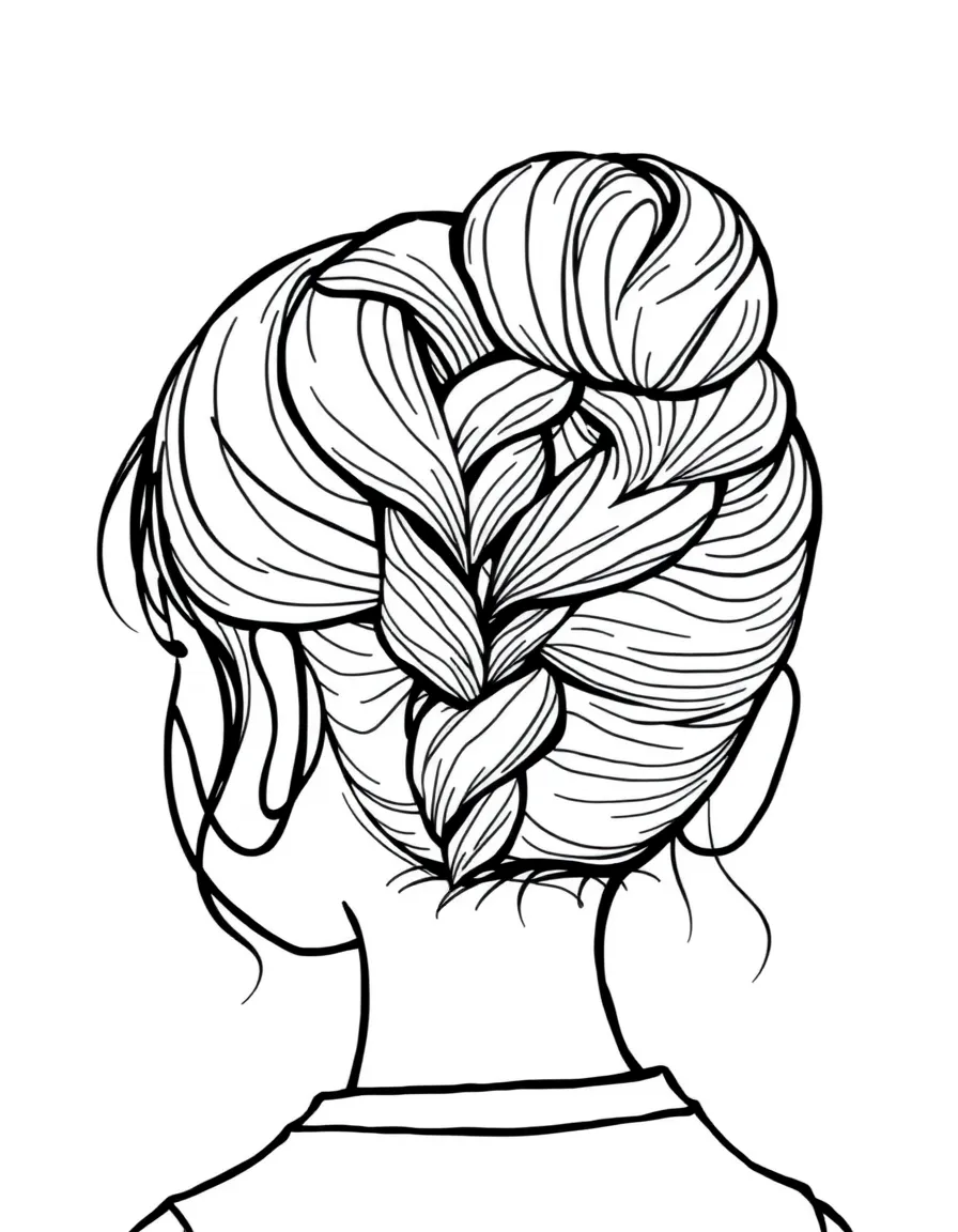 A girl with hair in a simple braided updo.