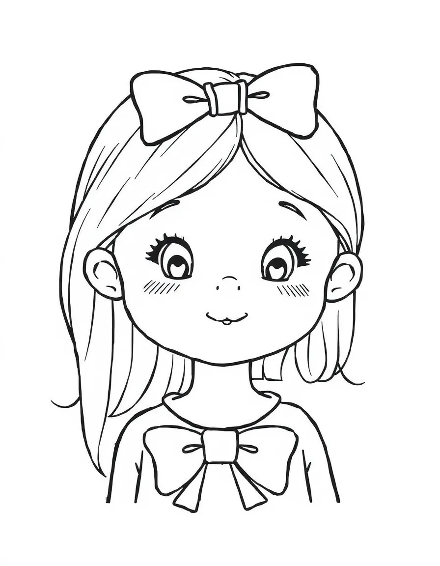 A child with hair with a simple bow.