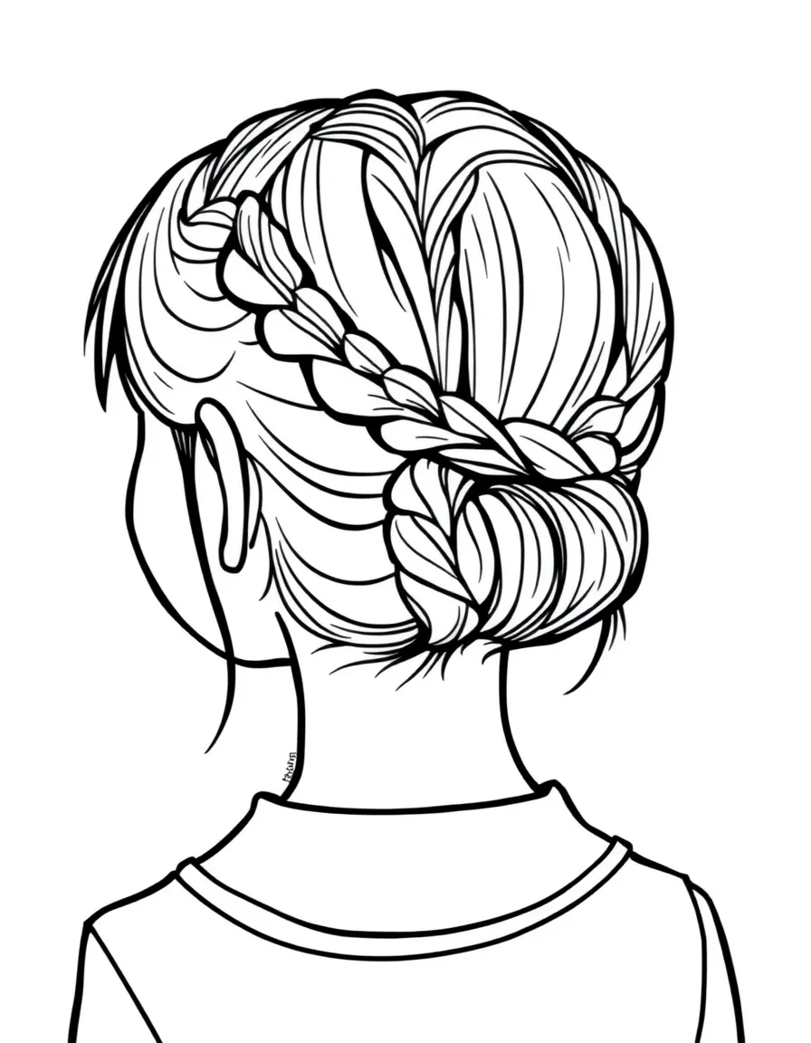 A girl with hair in a simple braided double bun.