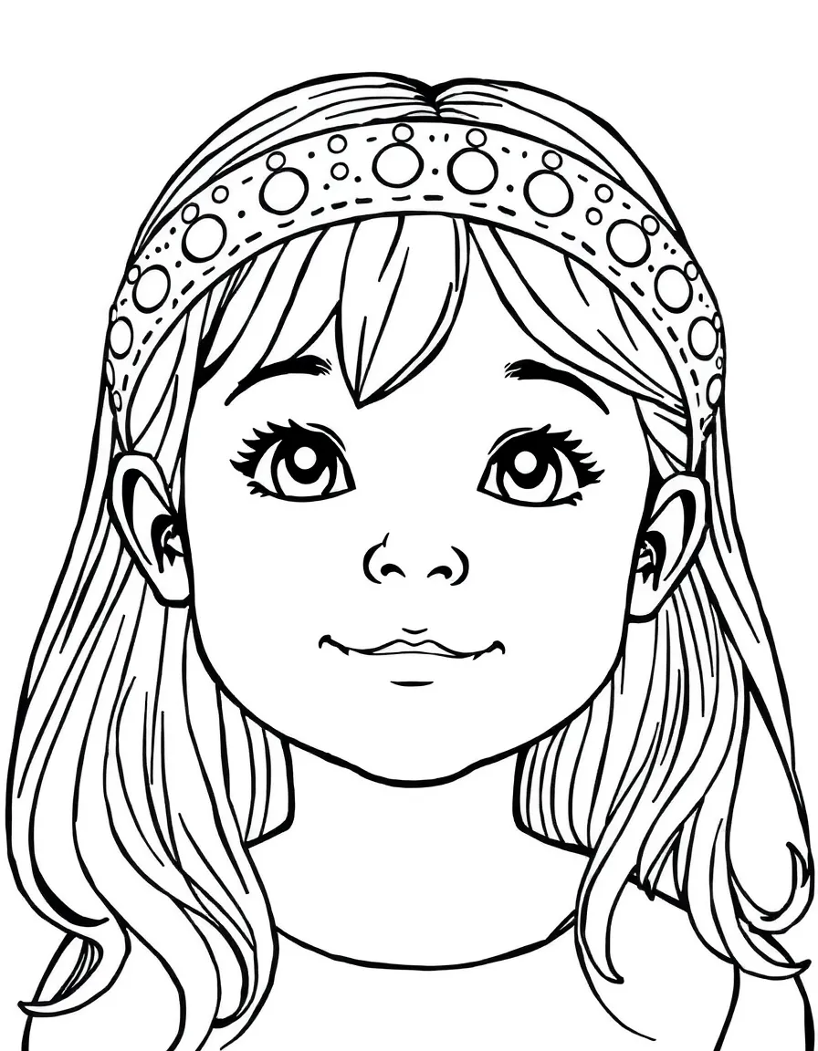 A child with hair in a simple sequined headband.