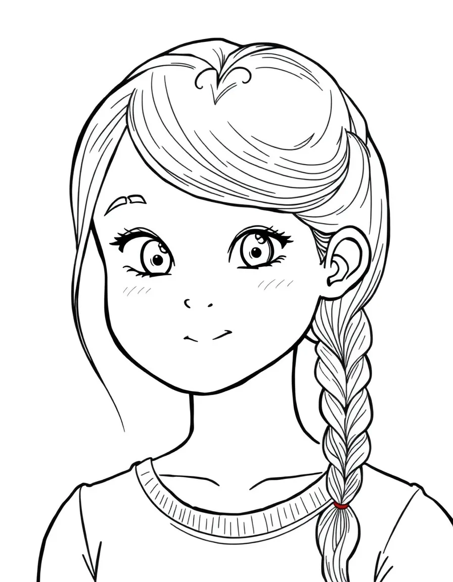 A girl with hair in a simple braided front twist.