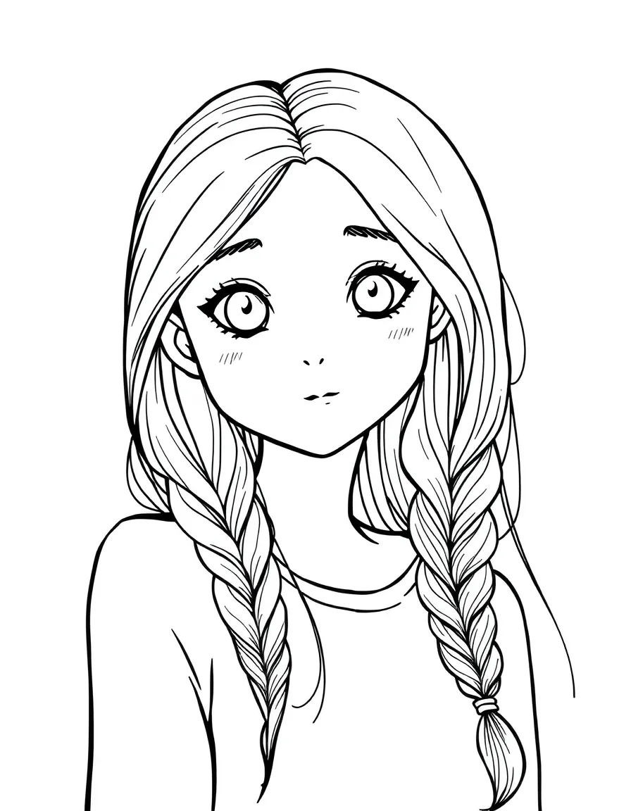 A girl with hair in a simple braided waterfall.