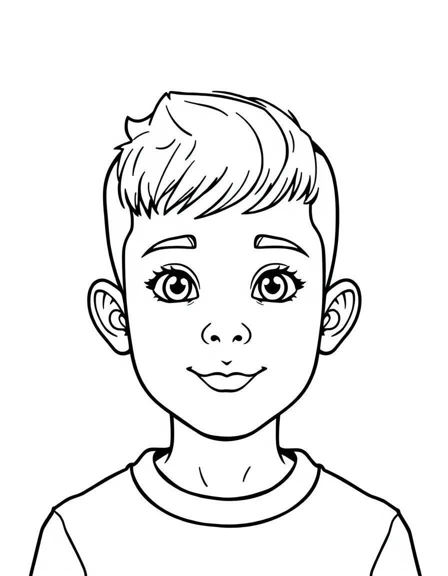 A boy with a short crew cut, neat and tidy.