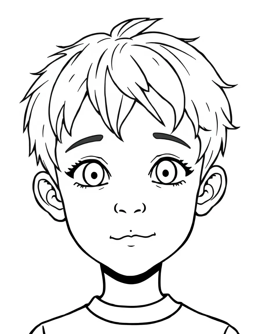 A boy with a simple messy fringe.